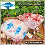 Lamb collar SHOULDER FOREQUARTER BONE-IN frozen CHOPS 1cm 3/8" (price/pack 600g 3-4pcs) brand Wammco / Midfield / WhiteStripe